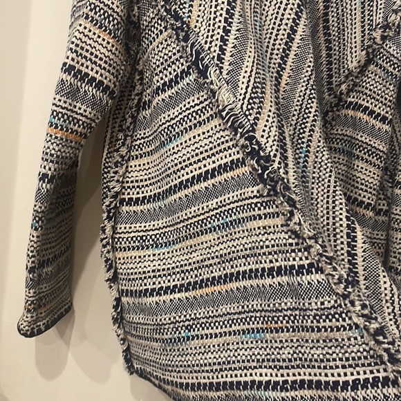 Lucky Brand Knit Open Front Cardigan Size Medium. Color: WhiteBlue. Size: XL - Picture 5 of 6